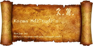 Kozma Mátyás névjegykártya